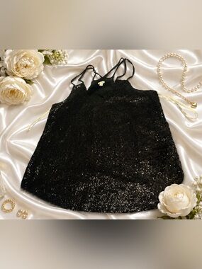 Guess Black Sequined Strappy Camisole